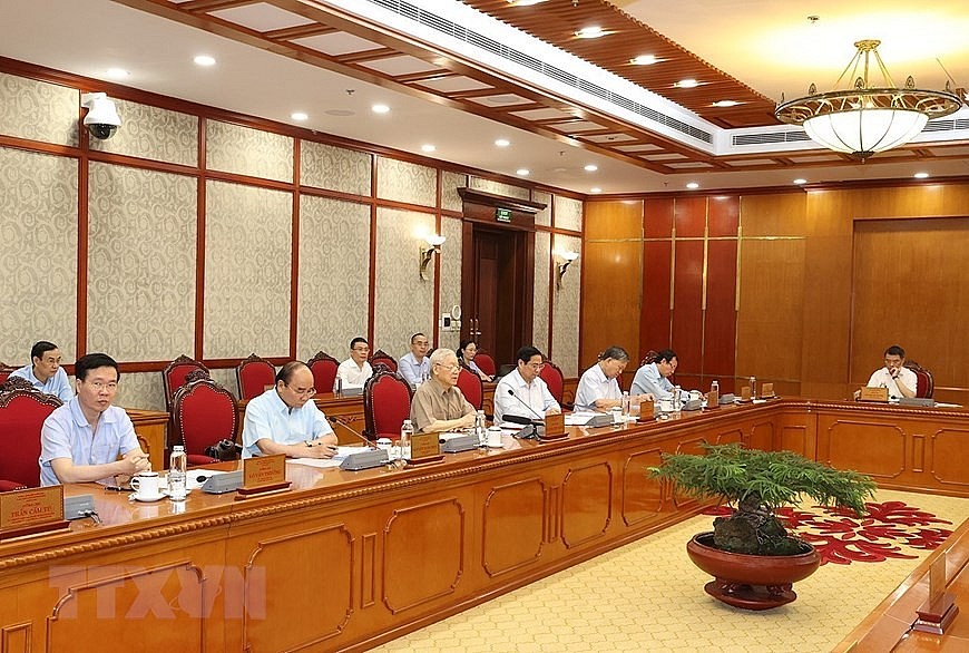 Chùm ảnh: Tổng Bí thư Nguyễn Phú Trọng chủ trì họp Bộ Chính trị, Ban Bí thư