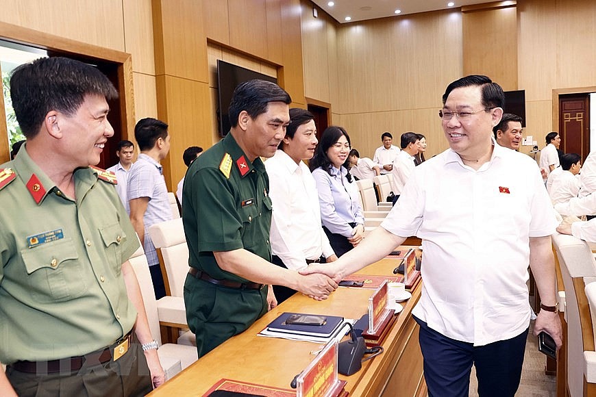 Chùm ảnh: Chủ tịch Quốc hội làm việc với Ban Thường vụ Tỉnh ủy Phú Thọ