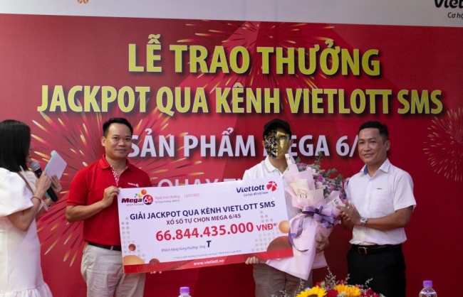 Thuê bao Mobifone đến từ Bình Định trúng Jackpot hơn 66,8 tỷ đồng qua Vietlott SMS