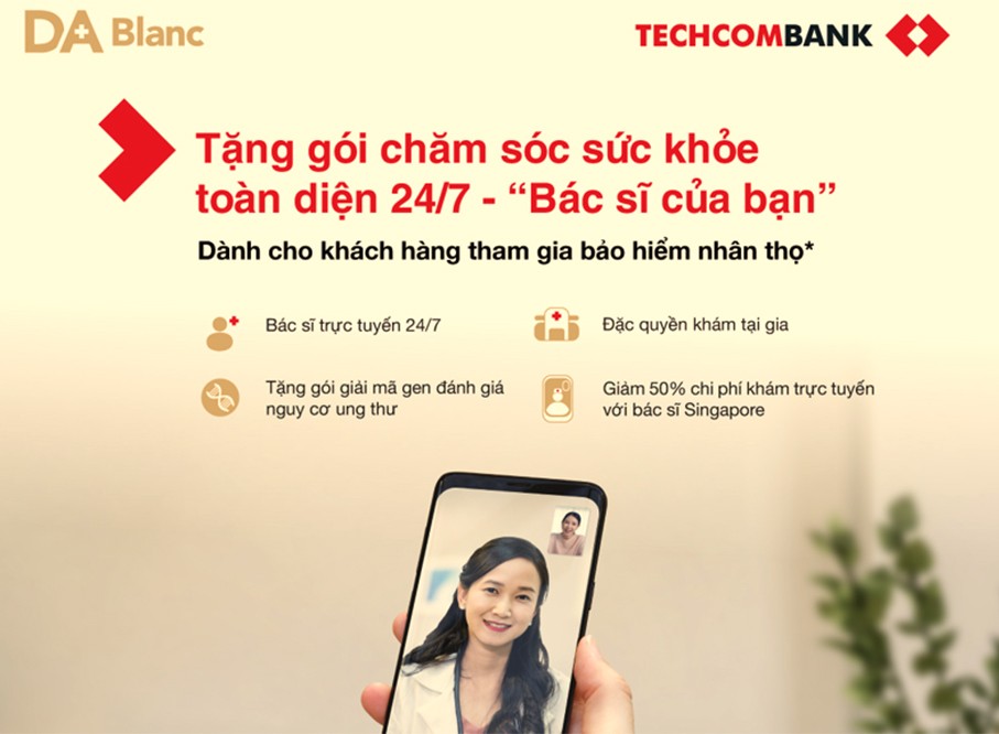 Techcombank cung cấp gói dịch vụ chăm sóc sức khỏe chuyên biệt dành cho khách hàng