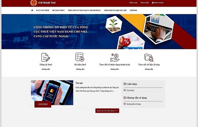 26 tổ chức nộp 20 triệu USD tiền thuế qua Cổng thông tin điện tử dành cho nhà cung cấp nước ngoài