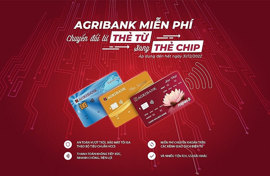 Agribank tiếp tục miễn phí chuyển đổi thẻ chip dành cho khách hàng