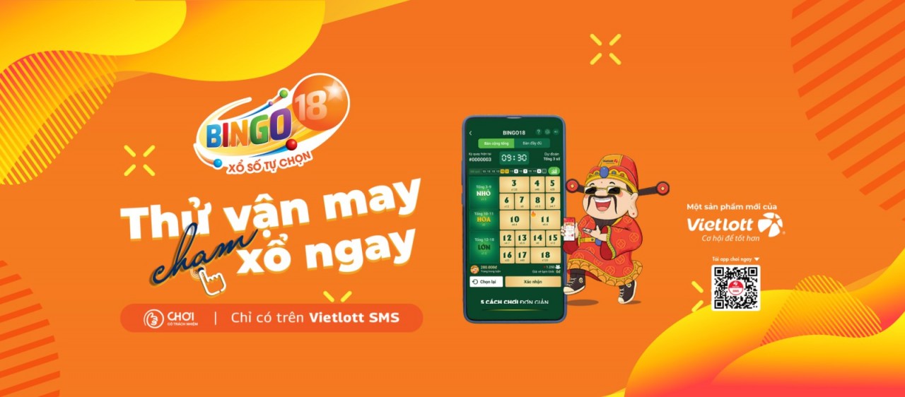 Vietlott phát hành xổ số quay nhanh trên điện thoại Bingo18
