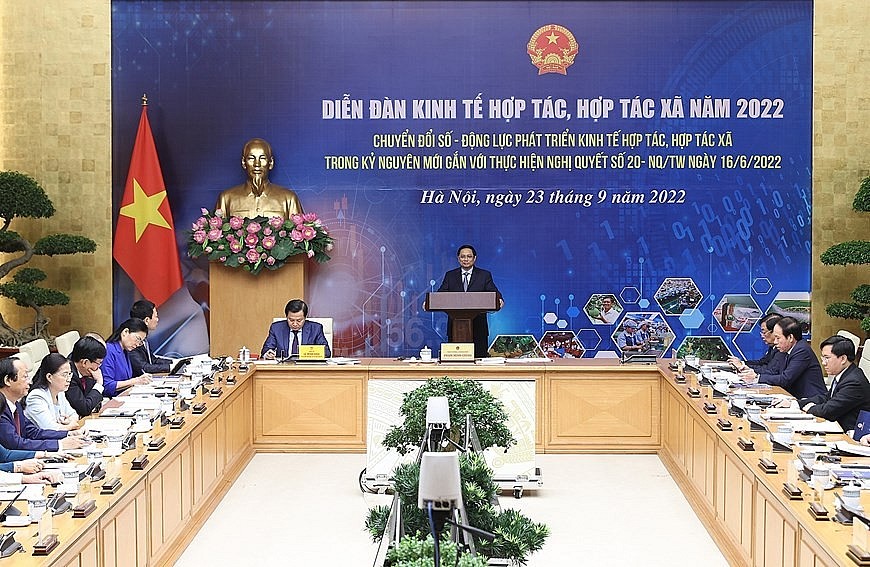 Hình ảnh Thủ tướng tại Diễn đàn Kinh tế hợp tác, hợp tác xã năm 2022