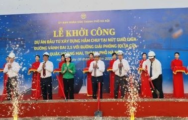 Hà Nội khởi công xây dựng hầm chui tại nút giao đường vành đai 2,5 với đường Giải Phóng