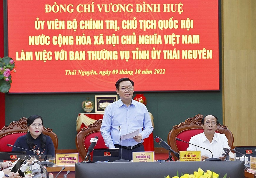 Chủ tịch Quốc hội làm việc với Ban Thường vụ Tỉnh ủy Thái Nguyên