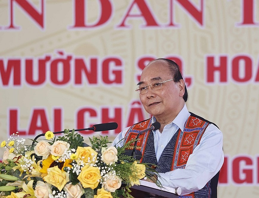 Chủ tịch nước dự Ngày hội Đại đoàn kết toàn dân tộc tại Lai Châu