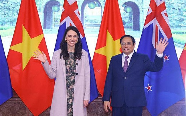 Thủ tướng Phạm Minh Chính chủ trì lễ đón Thủ tướng New Zealand