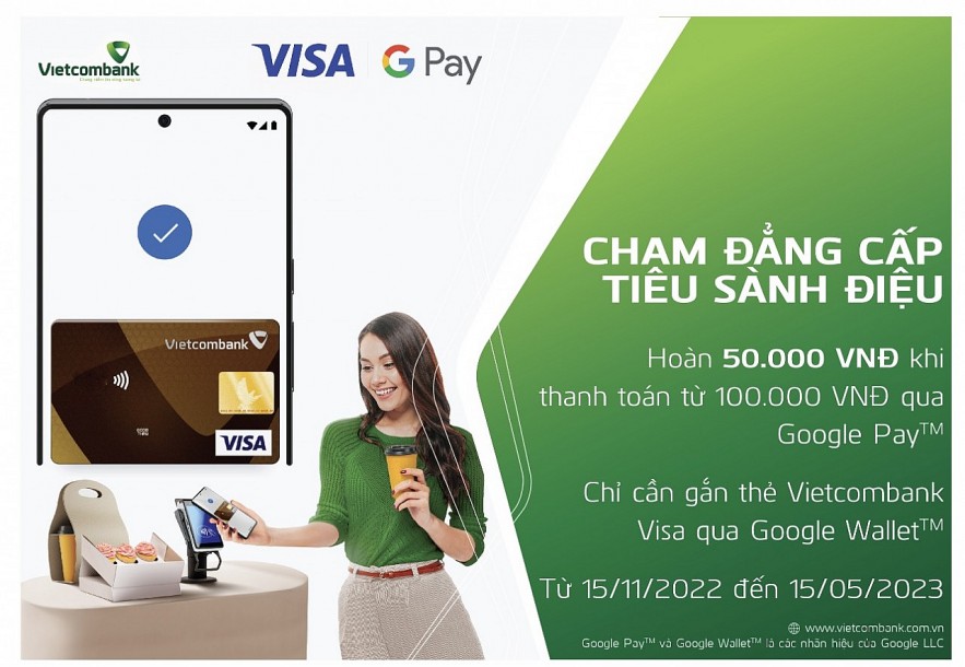 Vietcombank chính thức triển khai dịch vụ thanh toán qua Google Wallet cho thẻ Visa