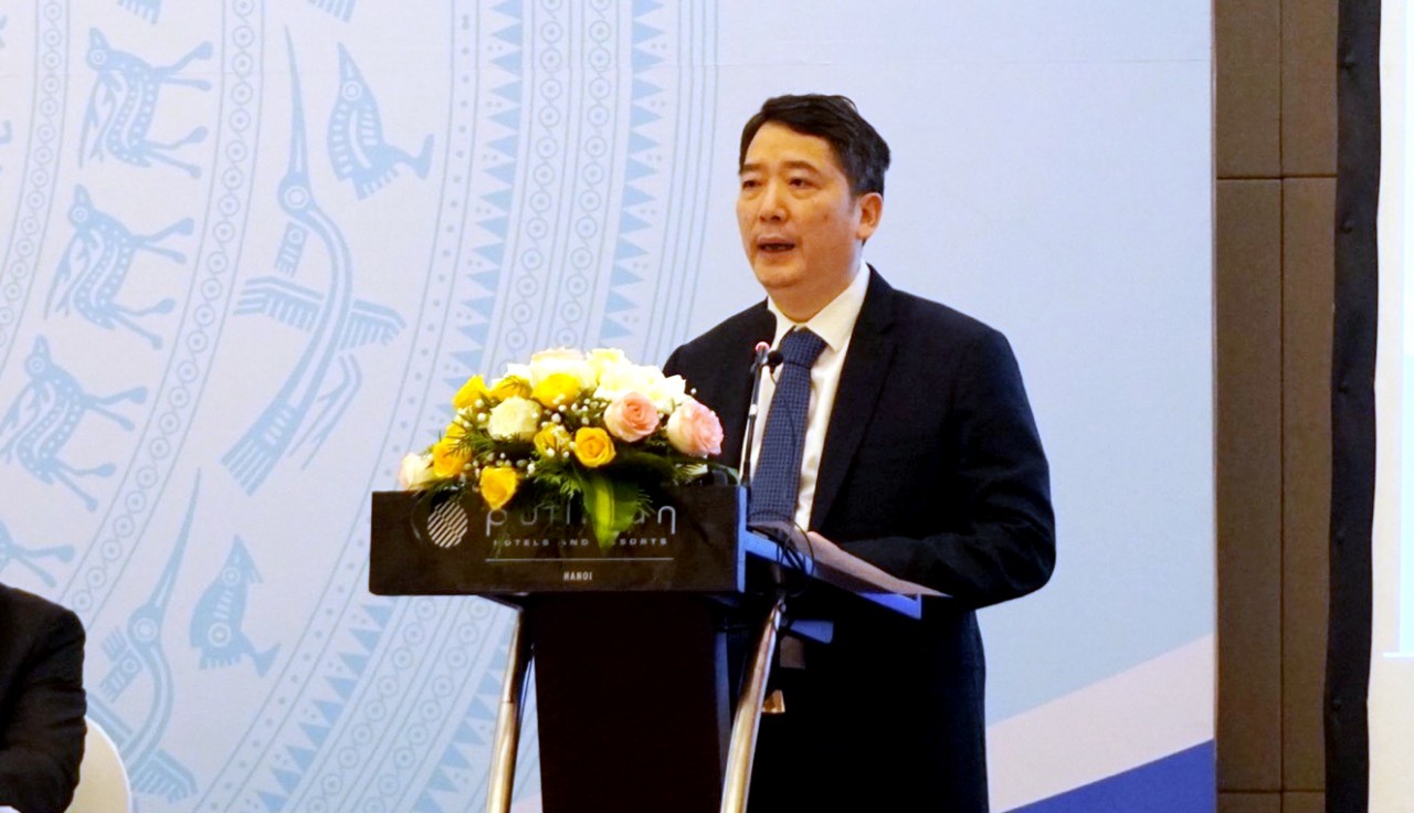 Thứ trưởng Cao Anh Tuấn phát biểu tại hội nghị. Ảnh: Hồng Vân.