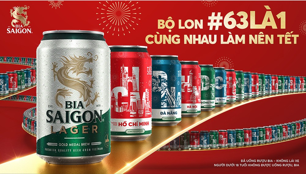 “63 là 1” - Bộ sưu tập Bia Saigon đậm chất văn hóa Việt chào đón Tết Quý Mão 2023