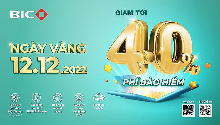 Ngày vàng 12/12: Ưu đãi tới 40% phí bảo hiểm tại BIC