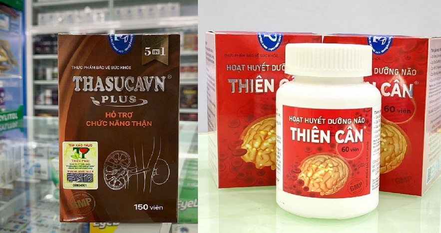 Tạm dừng lưu thông thực phẩm Thasucavn Plus và hoạt huyết dưỡng não Thiên Cân