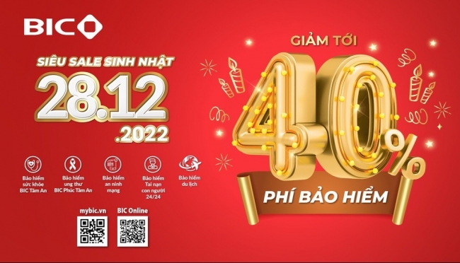 28/12/2022: Siêu ưu đãi tới 40% mừng sinh nhật BIC