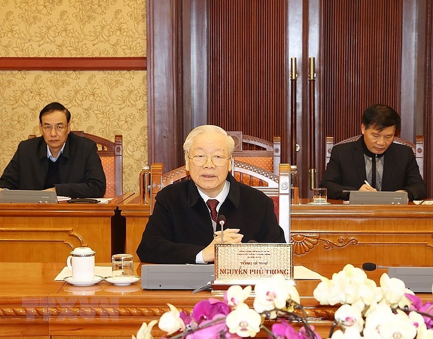 Tổng Bí thư Nguyễn Phú Trọng chủ trì cuộc họp đánh giá công tác tổ chức Tết Quý Mão 2023