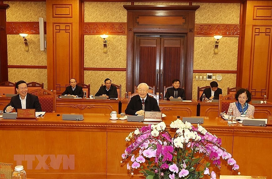 Tổng Bí thư Nguyễn Phú Trọng chủ trì cuộc họp đánh giá công tác tổ chức Tết Quý Mão 2023