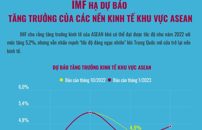 Inforgraphics: IMF hạ dự báo tăng trưởng của các nền kinh tế khu vực ASEAN