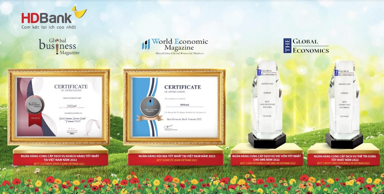 HDBank thắng lớn tại 4 giải thưởng quốc tế về chất lượng dịch vụ