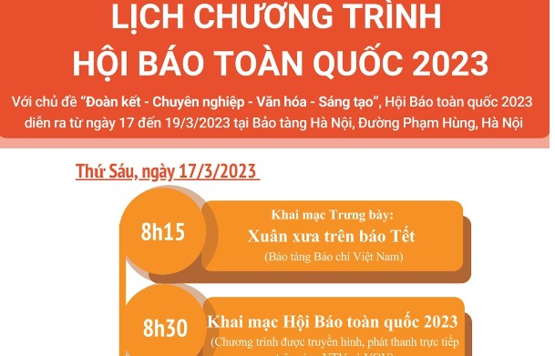 Lịch chương trình Hội Báo toàn quốc 2023