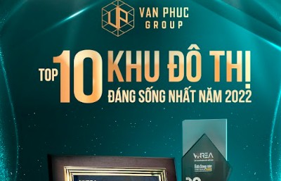 Bán đảo Van Phuc City nhận danh hiệu: Top 10 khu đô thị đáng sống nhất năm 2022