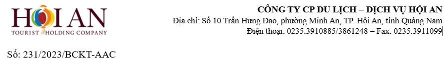 Công ty cổ phần Du lịch - Dịch vụ Hội An công bố báo cáo kiểm toán độc lập