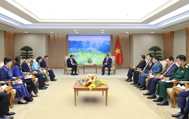 Thủ tướng Chính phủ Phạm Minh Chính tiếp Phó Thủ tướng, Bộ trưởng Bộ Ngoại giao và Hợp tác quốc tế Campuchia Prak Sokhonn - Ảnh 4.