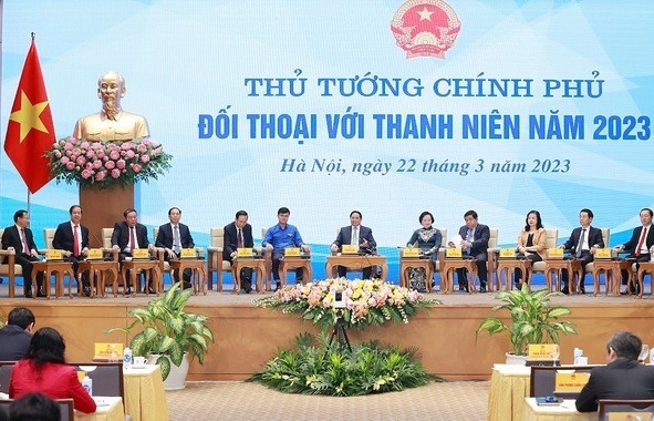Thủ tướng Phạm Minh Chính đối thoại với thanh niên toàn quốc