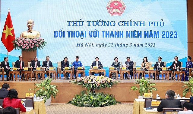 Thủ tướng Phạm Minh Chính đối thoại với thanh niên toàn quốc