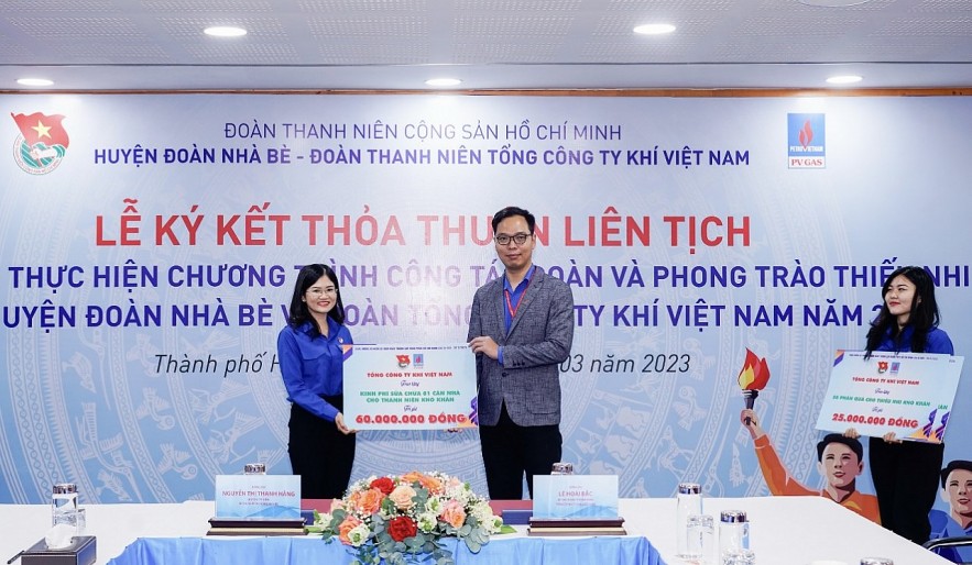 Lễ ký kết thỏa thuận liên tịch giữa Đoàn Thanh niên Tổng công ty Khí Việt Nam và Huyện đoàn Nhà Bè