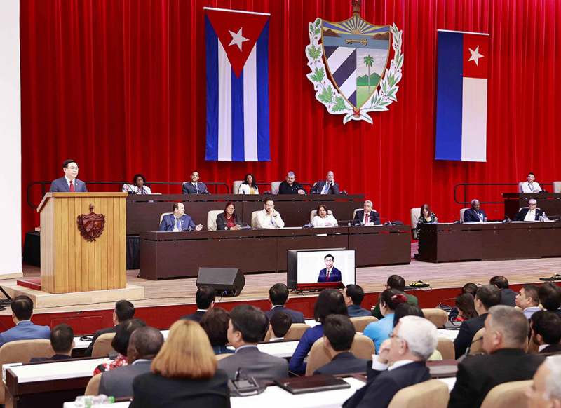 Chủ tịch Quốc hội Vương Đình Huệ dự và phát biểu tại Phiên họp toàn thể đặc biệt của Quốc hội Cuba -0