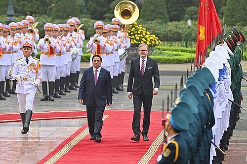 Thủ tướng Phạm Minh Chính chủ trì Lễ đón Thủ tướng Cộng hòa Séc