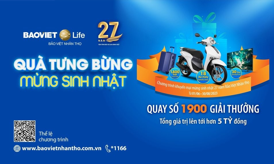 “Quà tưng bừng, mừng sinh nhật” – gần 1.900 quà tặng dành cho khách hàng của Bảo Việt Nhân thọ