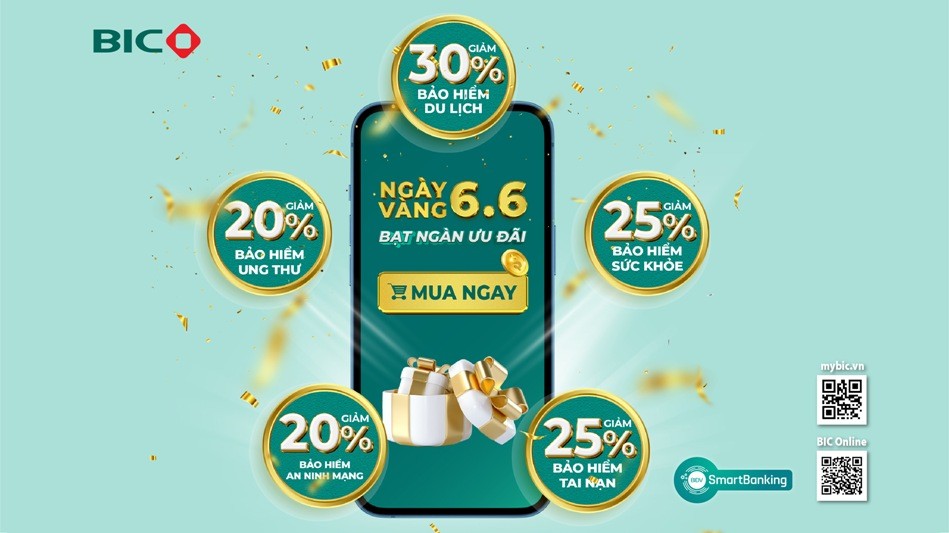 Ngày vàng 6/6: Siêu ưu đãi tới 30% tại BIC