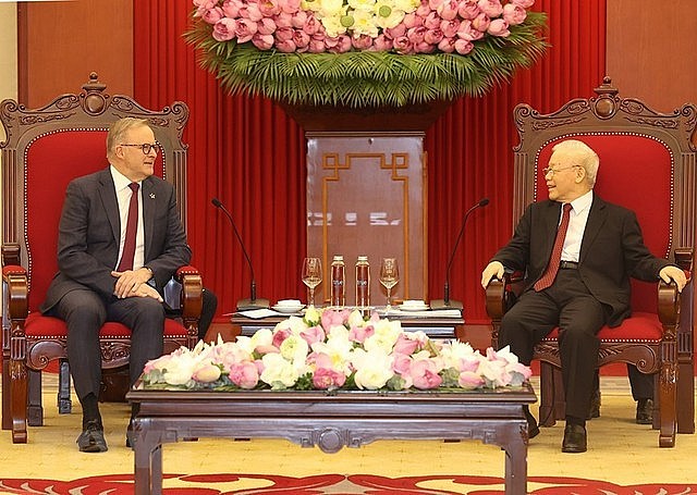 Tổng Bí thư Nguyễn Phú Trọng tiếp Thủ tướng Australia Anthony Albanese