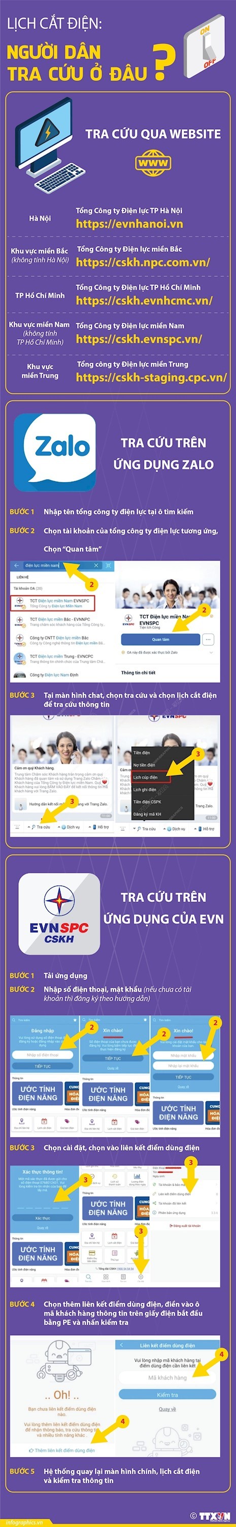 Inforgraphics: Ba cách tra cứu lịch cắt điện nhanh chóng, chính xác