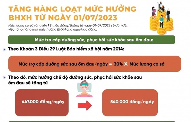 Chi tiết các mức trợ cấp bảo hiểm xã hội áp dụng từ ngày 1/7/2023