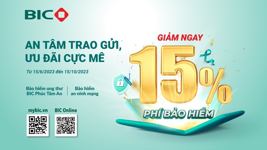 BIC giảm 15% phí bảo hiểm bệnh ung thư và bảo hiểm an ninh mạng