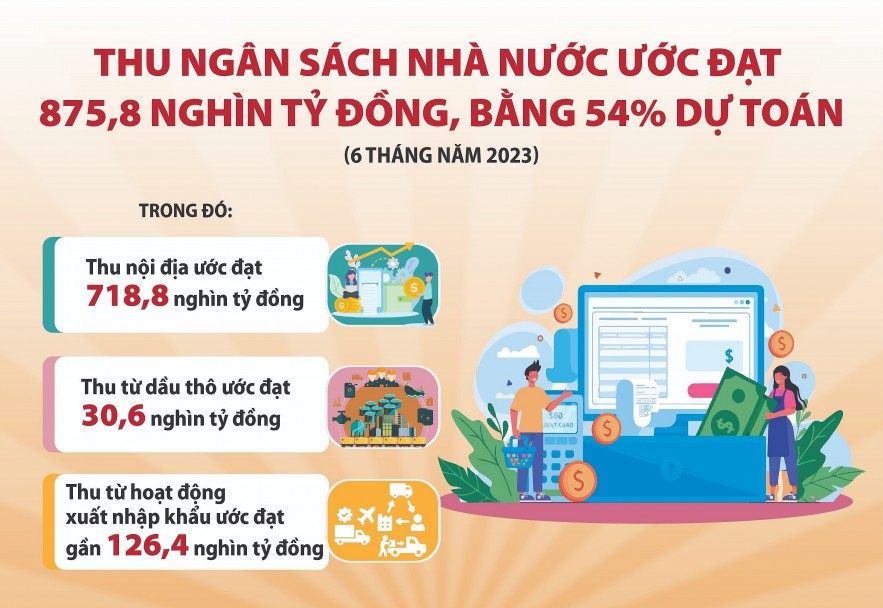 Thu ngân sách 6 tháng đảm bảo tiến độ, nhưng một số khoản thu giảm