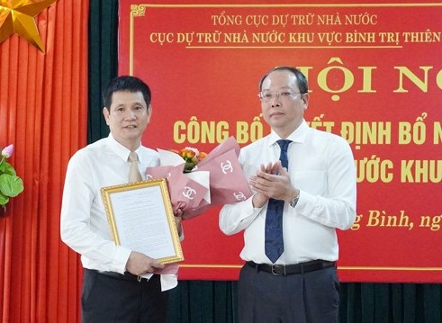 Ông Lê Quang Thành được bổ nhiệm làm Cục trưởng Cục Dự trữ Nhà nước khu vực Bình Trị Thiên