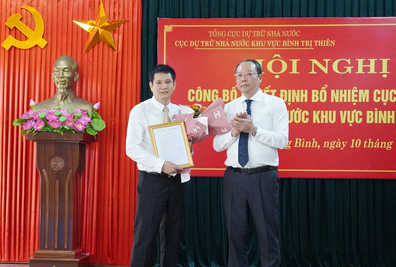 Ông Lê Quang Thành được bổ nhiệm làm Cục trưởng Cục Dự trữ Nhà nước khu vực Bình Trị Thiên