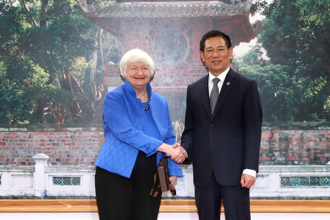 Bộ trưởng Bộ Tài chính Việt Nam Hồ Đức Phớc tiếp Bộ trưởng Tài chính Hoa Kỳ Janet Yellen