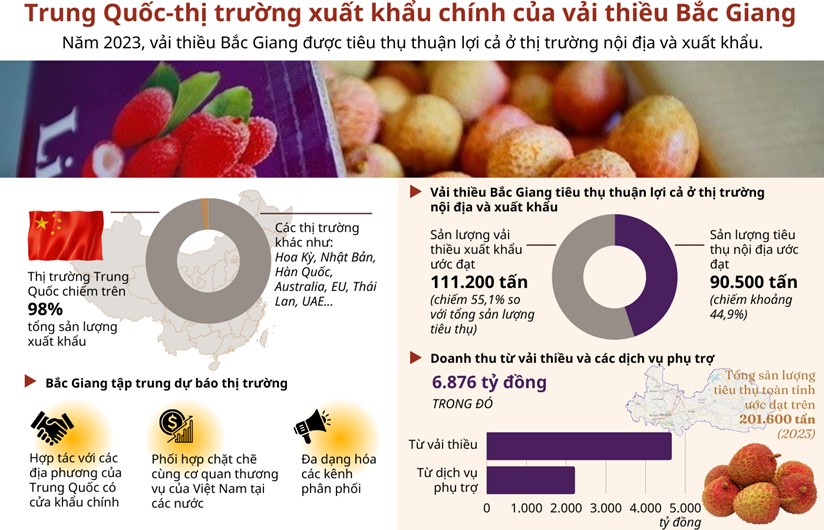 Trung Quốc: Thị trường xuất khẩu chính của vải thiều Bắc Giang