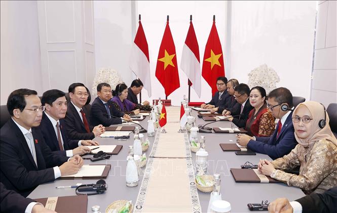 Chủ tịch Quốc hội Vương Đình Huệ hội đàm với Chủ tịch Hội đồng Đại biểu nhân dân Indonesia
