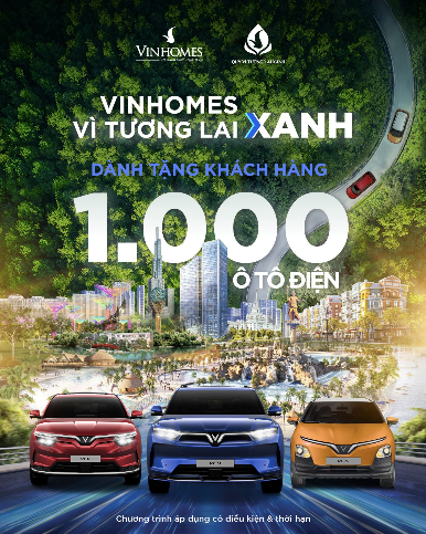 Vinhomes tặng 1.000 ô tô điện VinFast cho khách hàng