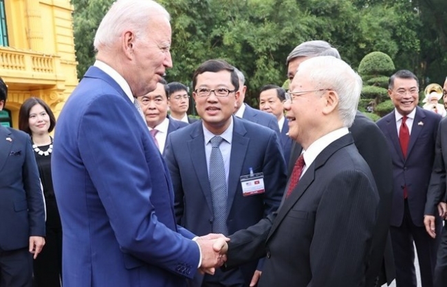 Tổng Bí thư Nguyễn Phú Trọng chủ trì Lễ đón chính thức Tổng thống Hoa Kỳ Joe Biden