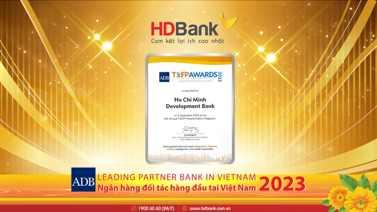 ADB vinh danh HDBank là Ngân hàng đối tác hàng đầu tại Việt Nam