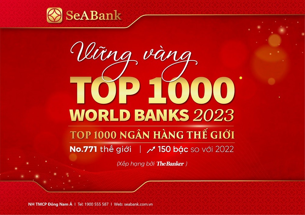 SeABank tăng 150 bậc trong bảng xếp hạng “Top 1.000 Ngân hàng thế giới”