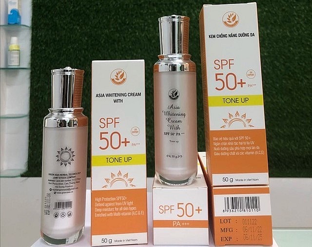 Thu hồi toàn quốc sản phẩm kem chống nắng Asia Whitening Cream With kém chất lượng