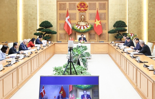 Thủ tướng Phạm Minh Chính hội đàm trực tuyến với Thủ tướng Đan Mạch