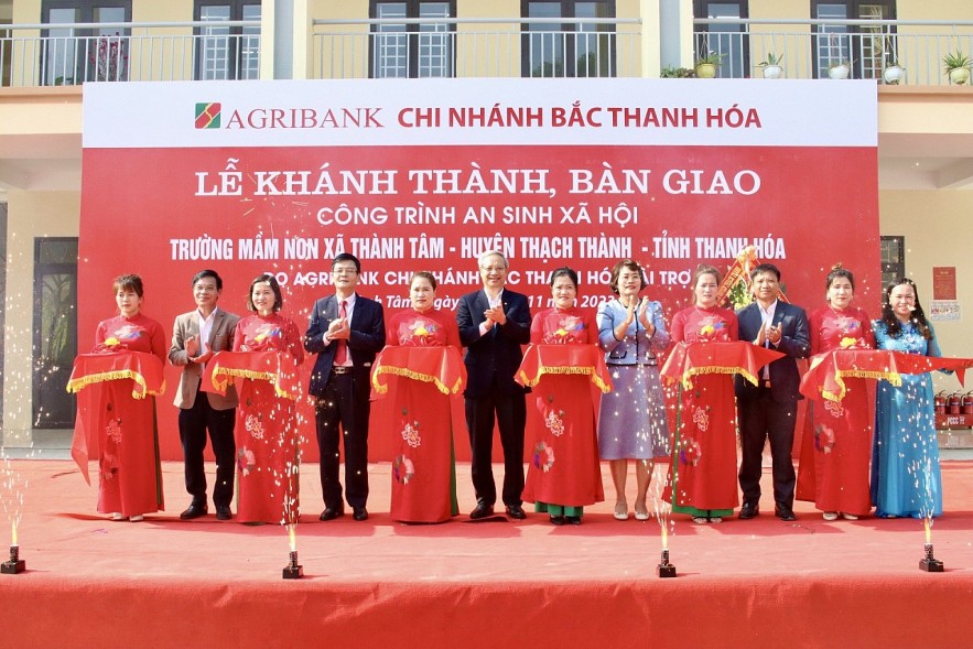 Agribank Bac Thanh Hoa sponsored 7 billion VND to build Thanh Tam Commune Kindergarten